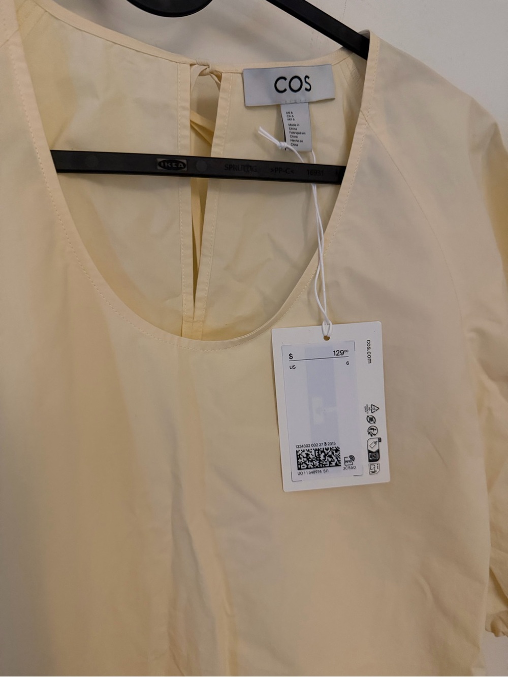 COS Puff Sleeve Cotton Mini Dress - Picture 5 of 6